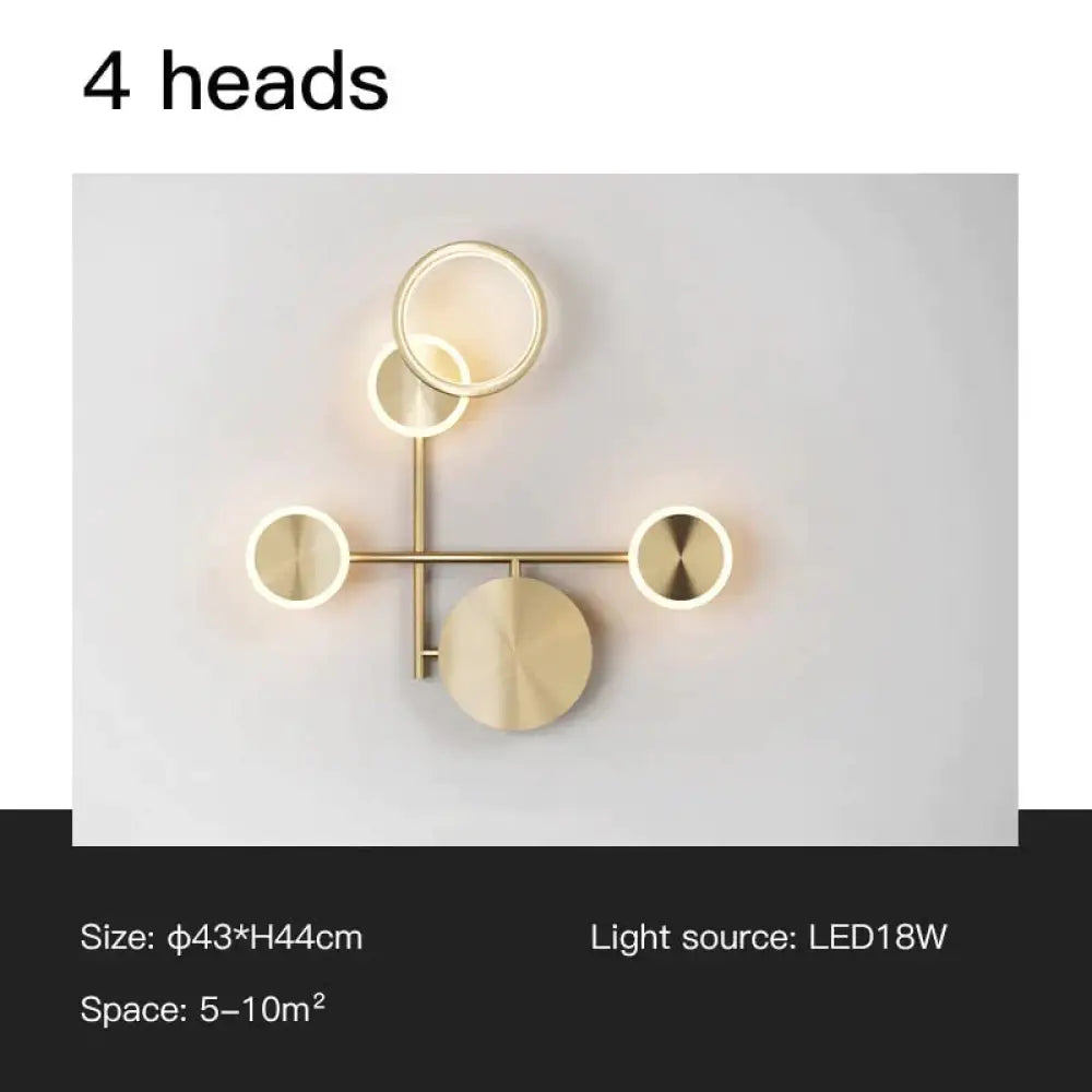 Ayten - Modern Style Golden Led Wall Lamp For Living Room Bedroom Dining Aisle Lighting Gold -