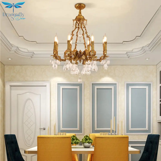 Belmond - French Hotel Lobby Luxury European - Style Full Copper Led Crystal Chandelier Chandelier