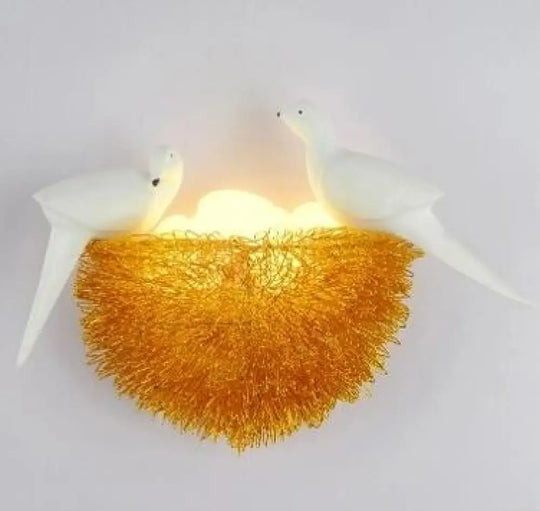 Bird Nest Led Wall Lamp Children Bedroom Study Room Restaurant Decoration Novelty Light With 3D