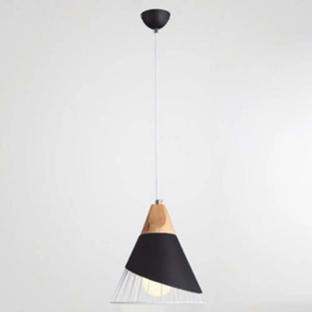 Birdun - Nordic 1 - Light Wire Cage Pendant Lamp Macarons Style Metal Living Room Hanging Black