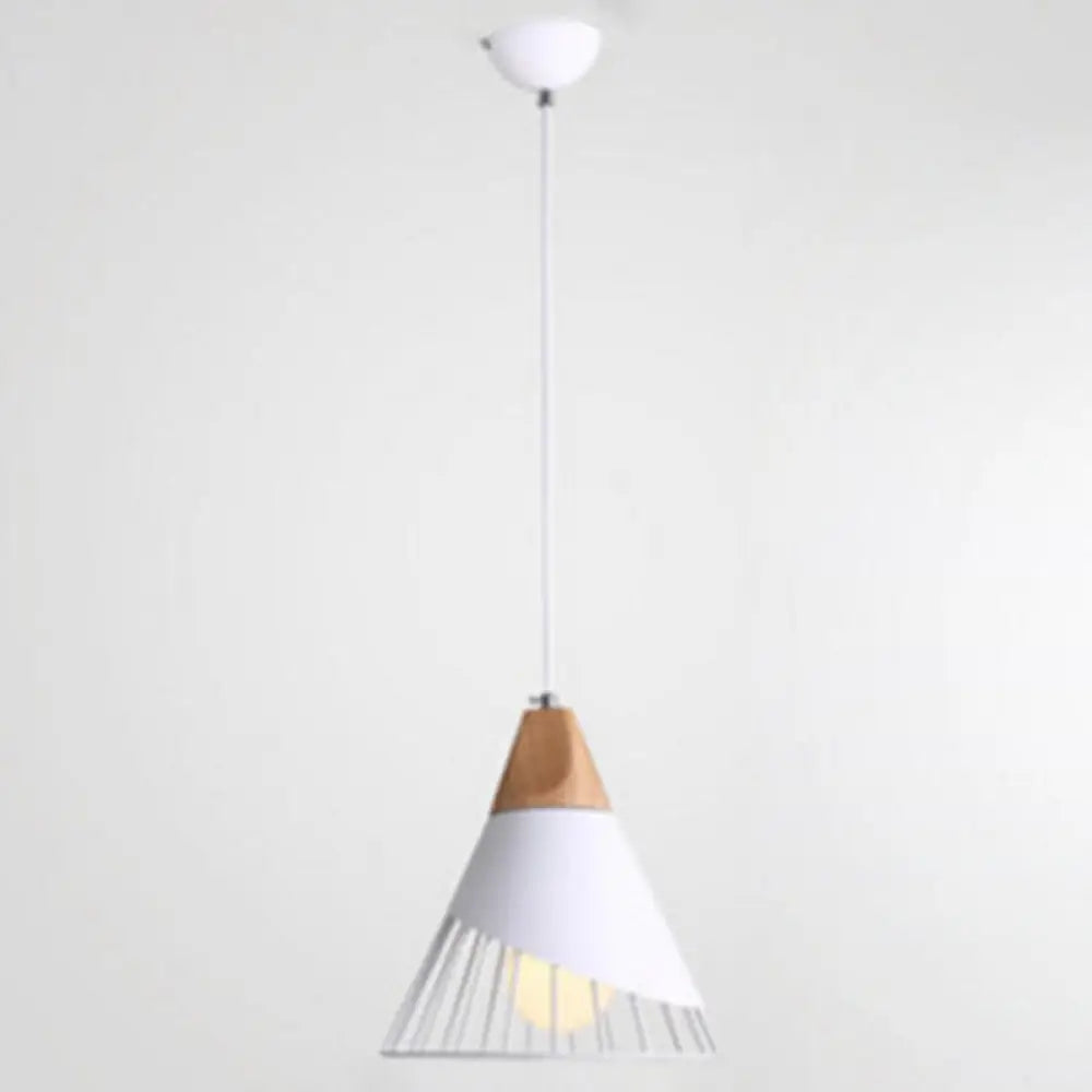 Birdun - Nordic 1 - Light Wire Cage Pendant Lamp Macarons Style Metal Living Room Hanging White