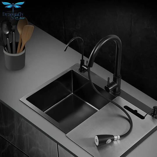Black Stainless Steel Single Bowl Kitchen Sink Undermount Dishwasher Sink