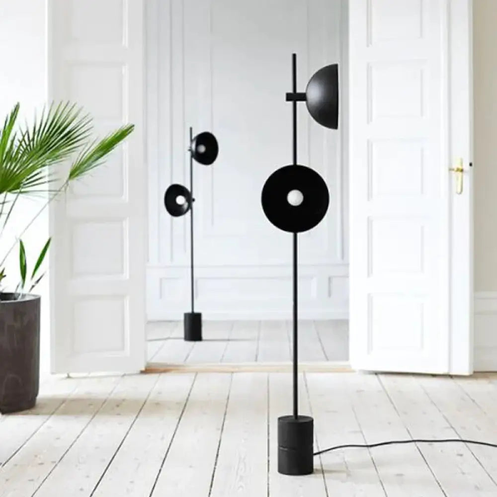 Black Trumpet Floor Light Designer 2 Heads Metal Standing Lamp For Living Room