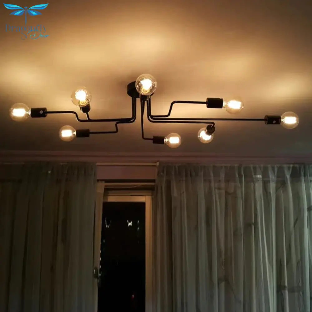 Black Vintage Ceiling Lights Kitchen Fixtures For Dining Room Restaurant Decor Indoor Home Lamp E27