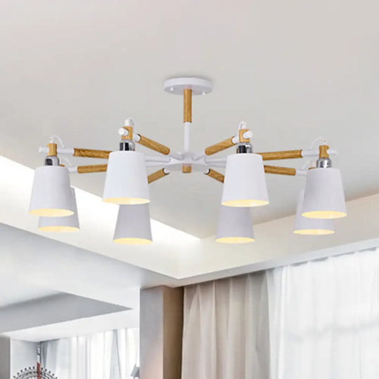 Cã©Lia - Modern Dining Room Pendant Lamp Wooden Minimalism Hanging Light With Downward Metal