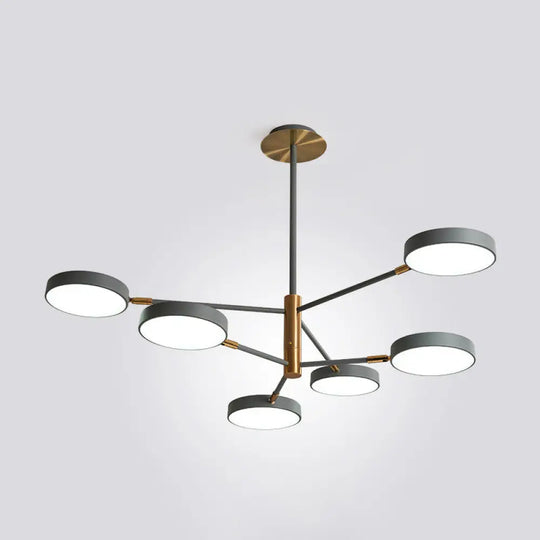 Carlotta - Round Ceiling Chandelier Ultra - Contemporary Metal Hanging Lights For Living Room 6 /