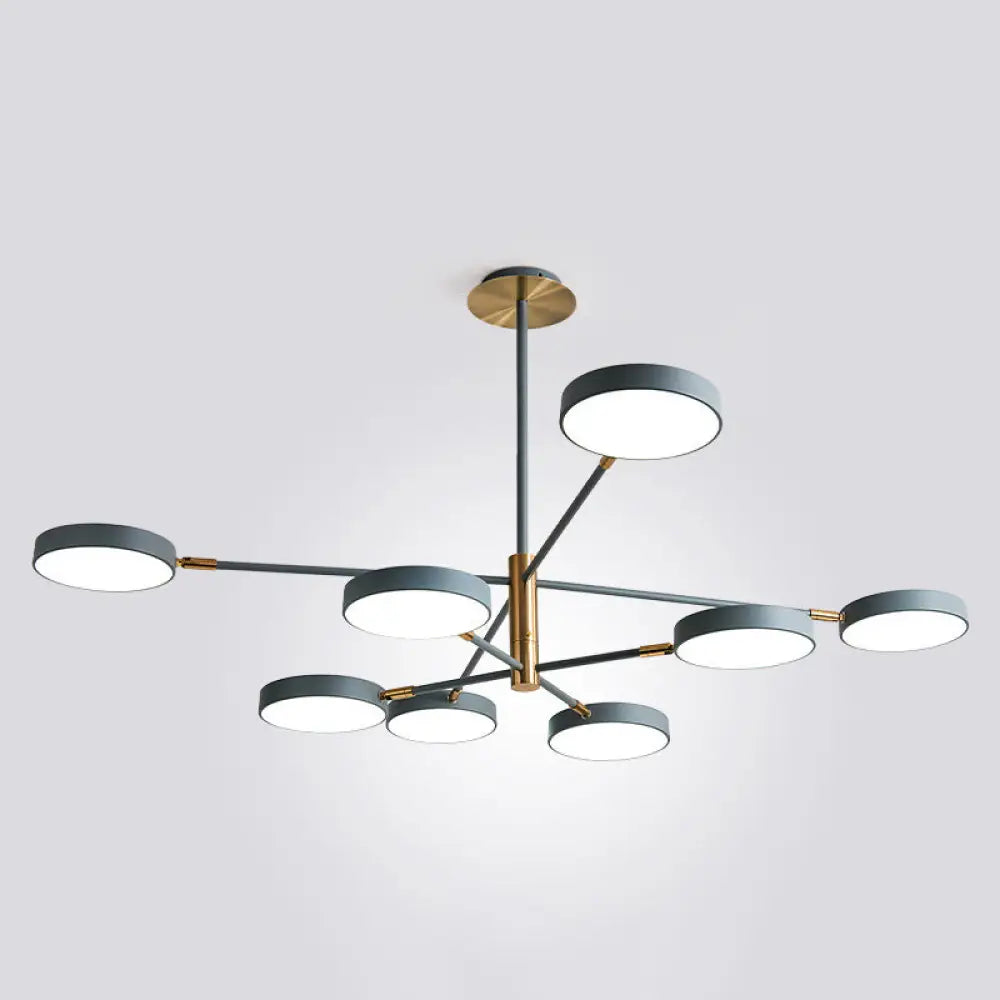 Carlotta - Round Ceiling Chandelier Ultra - Contemporary Metal Hanging Lights For Living Room 8 /