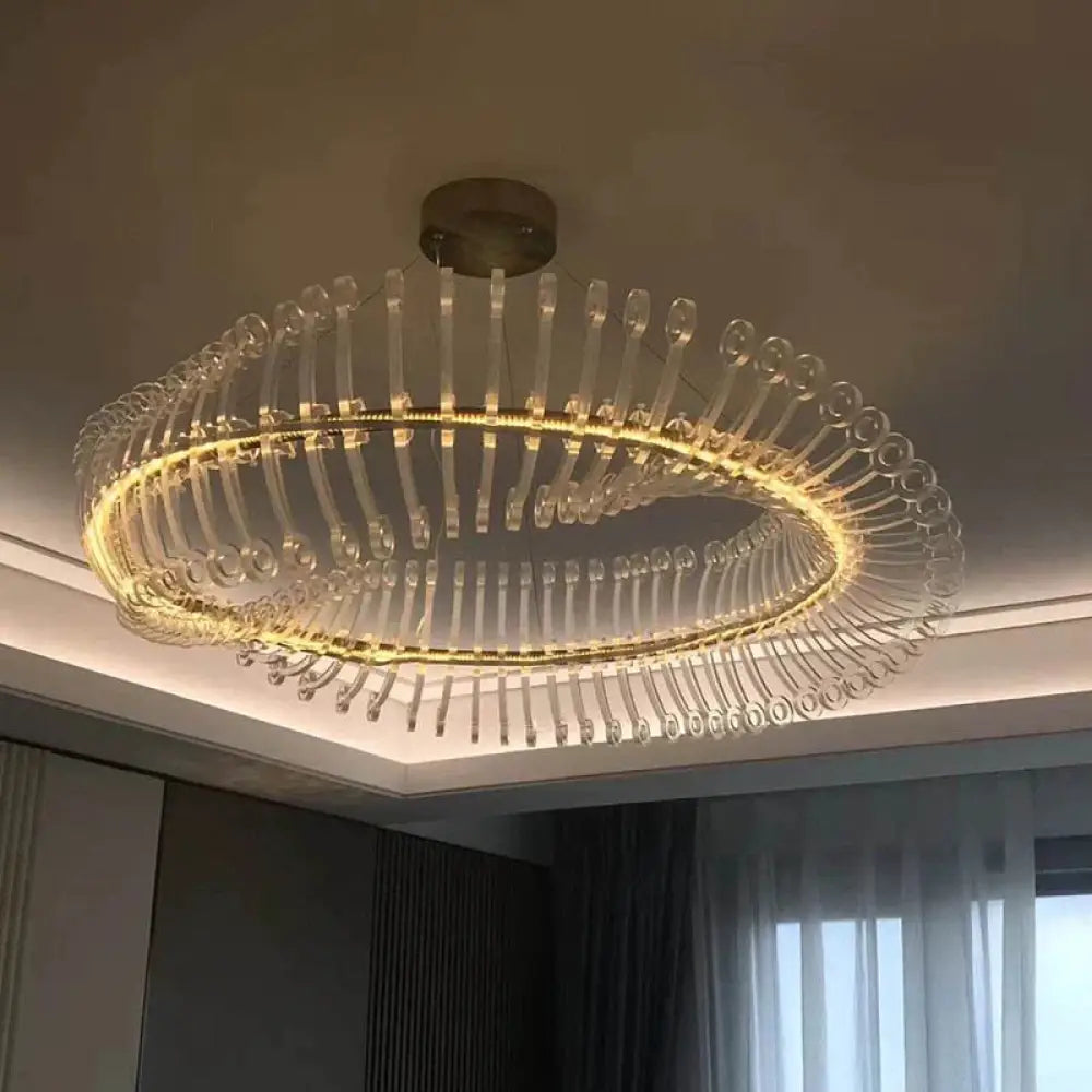 Carrie - Modern Design Gold Round Ceiling Light Chandelier For Bedroom Restaurant Hotel Art