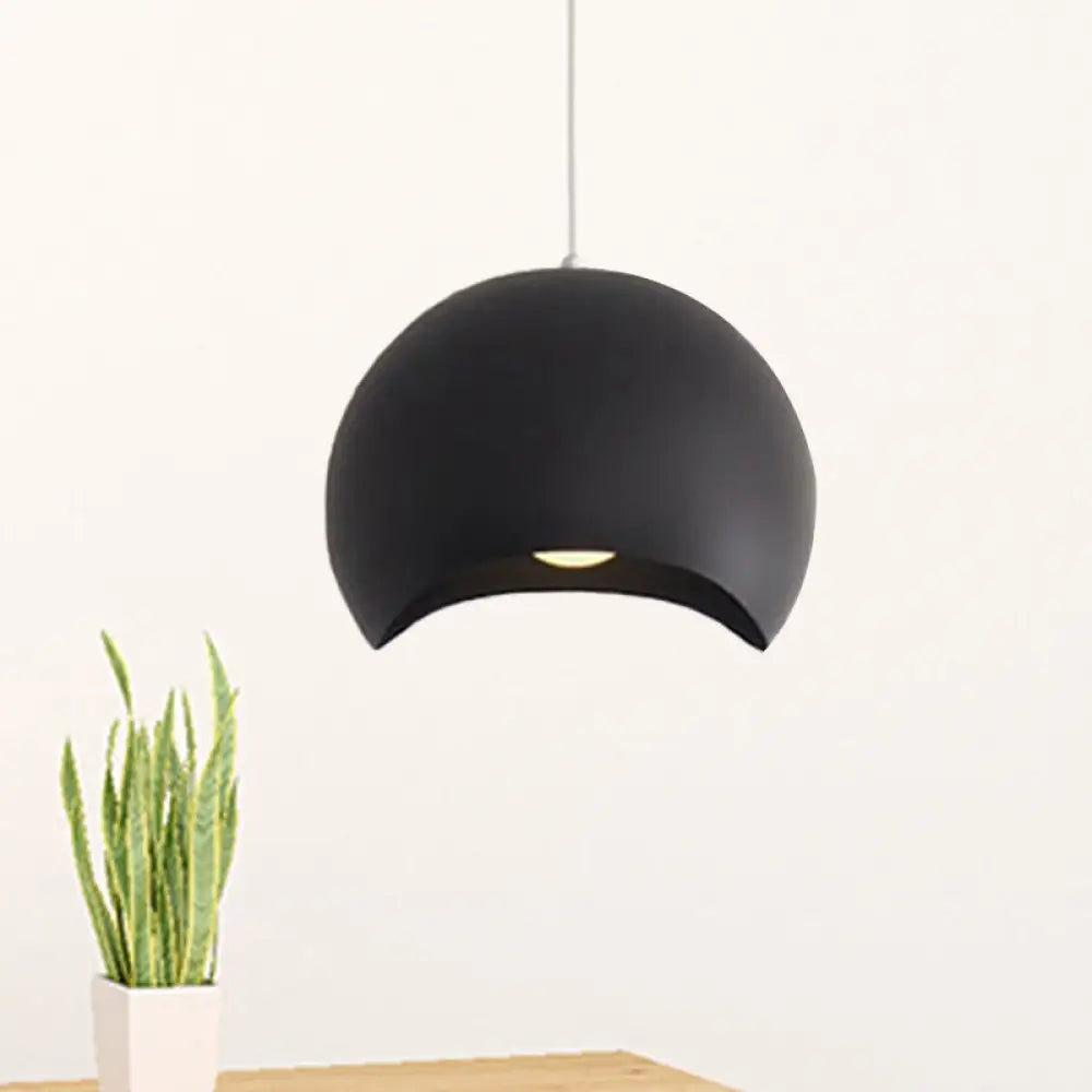 Caterina - Nordic Style Waveforms Dome Pendant Lamp 8/12 W 1 Head For Living Black / 8