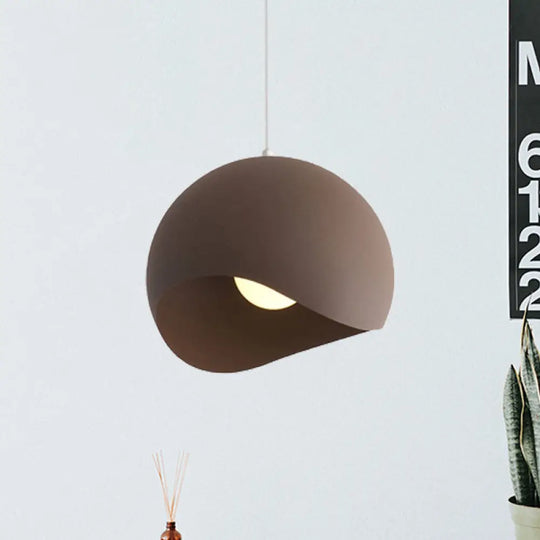 Caterina - Nordic Style Waveforms Dome Pendant Lamp 8/12 W 1 Head For Living Brown / 8