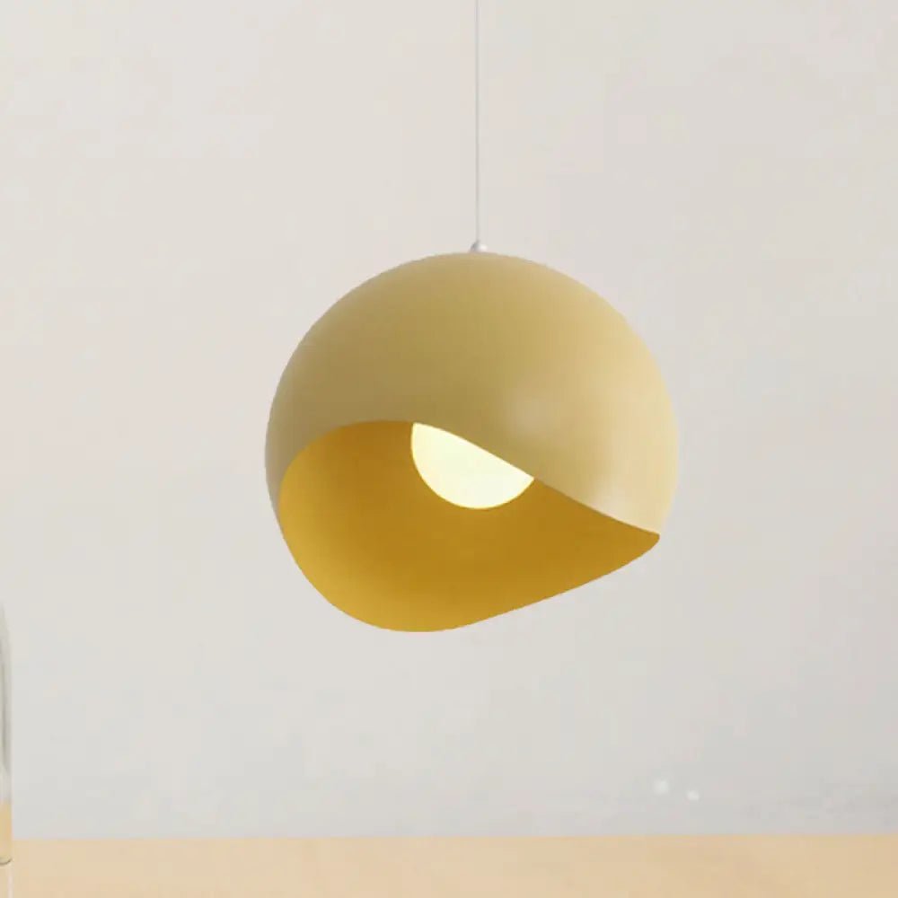 Caterina - Nordic Style Waveforms Dome Pendant Lamp 8/12 W 1 Head For Living Yellow / 8