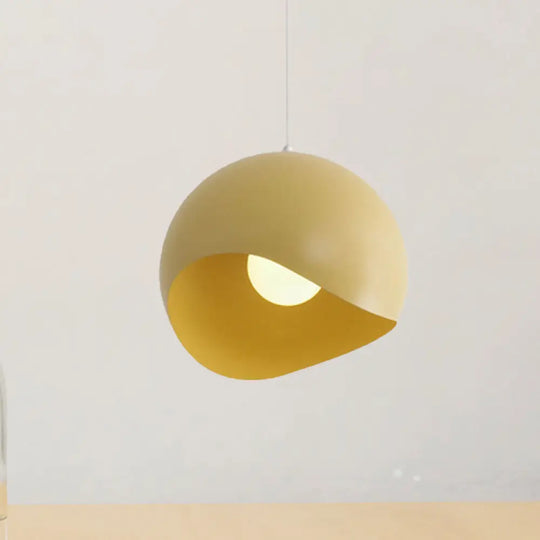 Caterina - Nordic Style Waveforms Dome Pendant Lamp 8/12 W 1 Head For Living Yellow / 8