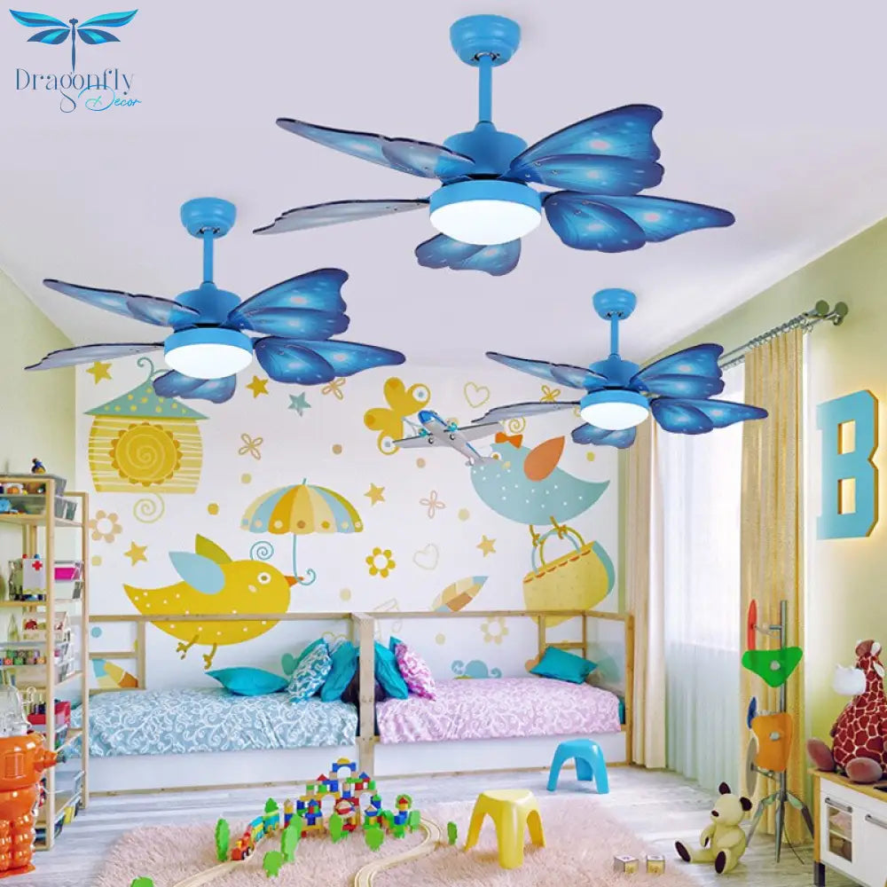Children’s Butterfly - Themed Ceiling Fan Lamp - A Creative Addition To Kids’ Room Decor