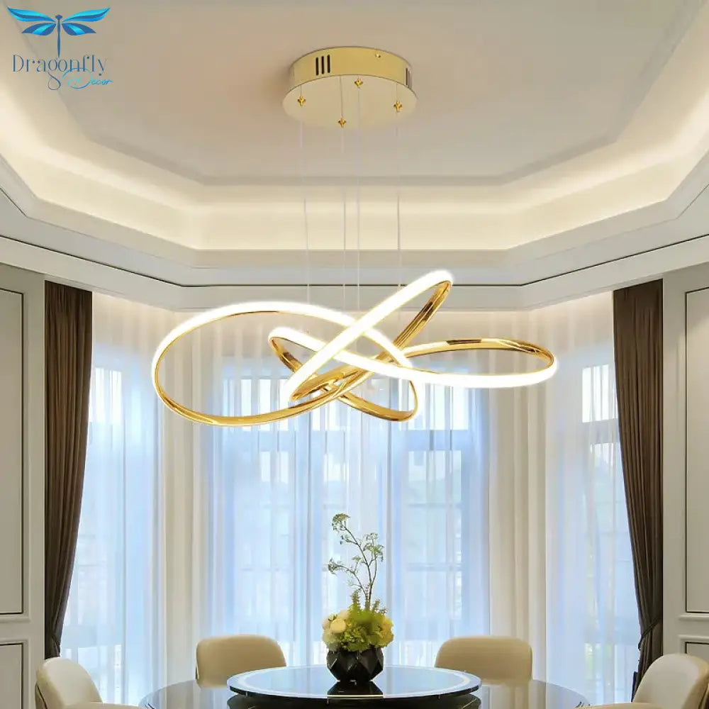 Chrome/Gold Plated Modern Led Pendant Lights For Dining Room Kitchen Hanging Lamp 90 - 260V