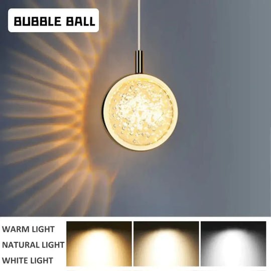 Clara - Led Crystal Glass Ball Pendant Lights For Indoor Lighting Bubble Ball / Warm Light Light