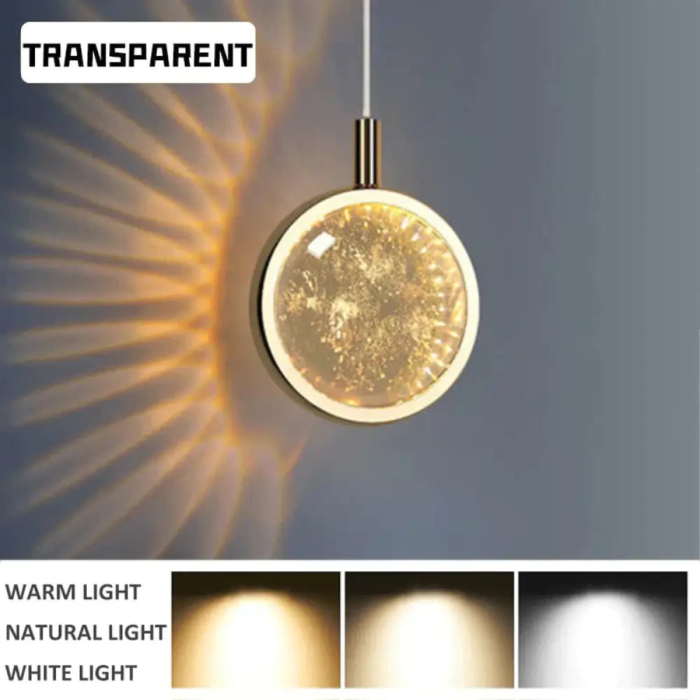 Clara - Led Crystal Glass Ball Pendant Lights For Indoor Lighting Transparent Ball / Warm Light