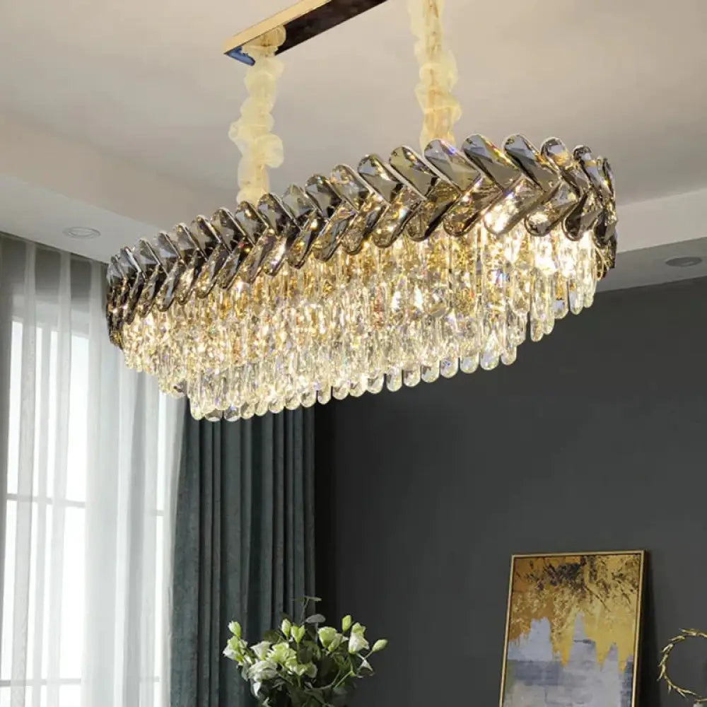 Clara - Round/Rectangle Crystal Chandelier Dia30Xh30Cm Pendant / Dimmable Warm White