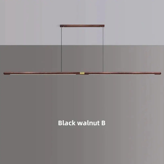 Claudo - Linear Nordic Black Walnut Led Solid Wood Pendant Lights Black Walnut B / 220Cm 36W|Warm
