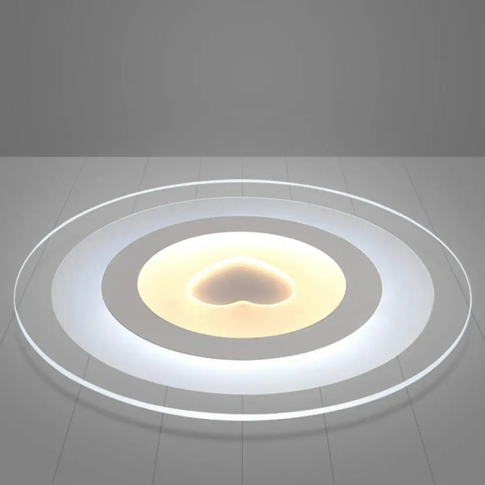 Clear Acrylic Ultra - Thin Flush Mount Ceiling Light - Simple Led Fixture For Living Room / 16.5’
