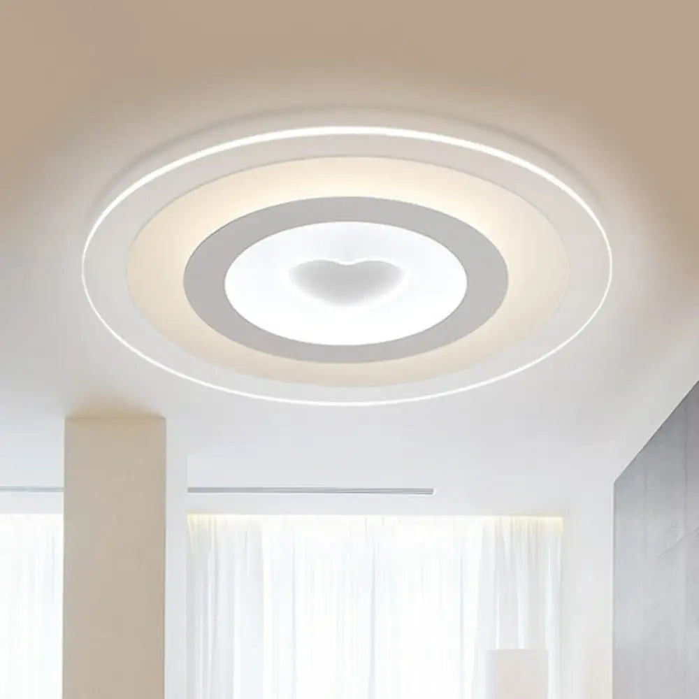Clear Acrylic Ultra - Thin Flush Mount Ceiling Light - Simple Led Fixture For Living Room / 16.5’