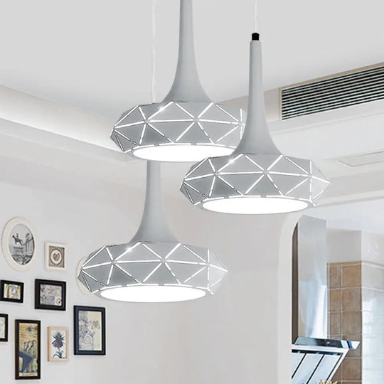 Constance - Metal Led Dining Room Cluster Pendant White / Round