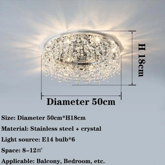 Contemporary Crystal Led Ceiling Chandelier For Living Room Bedroom Kitchen And Dining Areas