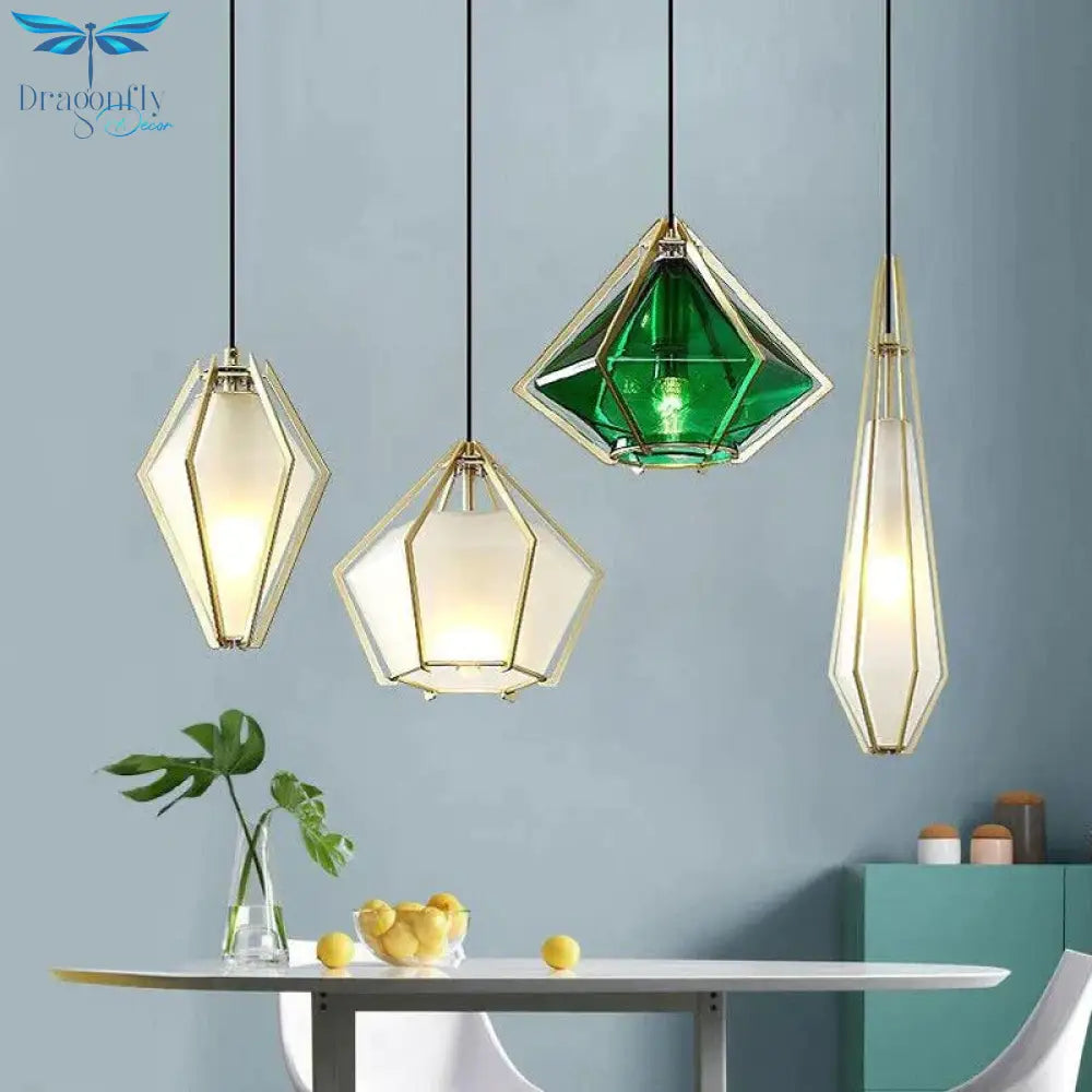 Contemporary Multicolored Glass Pendant Lamp For Various Settings