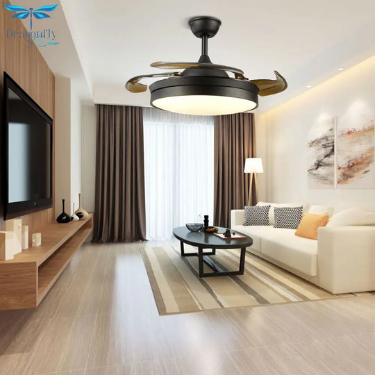 Contemporary Retractable Ceiling Fans With Led Light - A Multi - Functional Chandelier Fan 3 Color