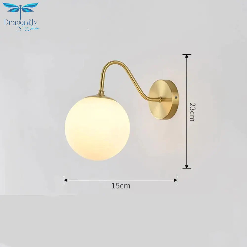 Copper Led Wall Lamp Texture E27 Glass Cover Aisle Nordic Jane Bedroom Bedside Gold Does Not Source