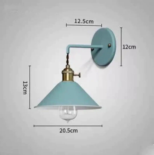 Copper Wall Lamp Nordic Macaron Color Children’s Room Bedside Creative Personality Sky Blue / 5