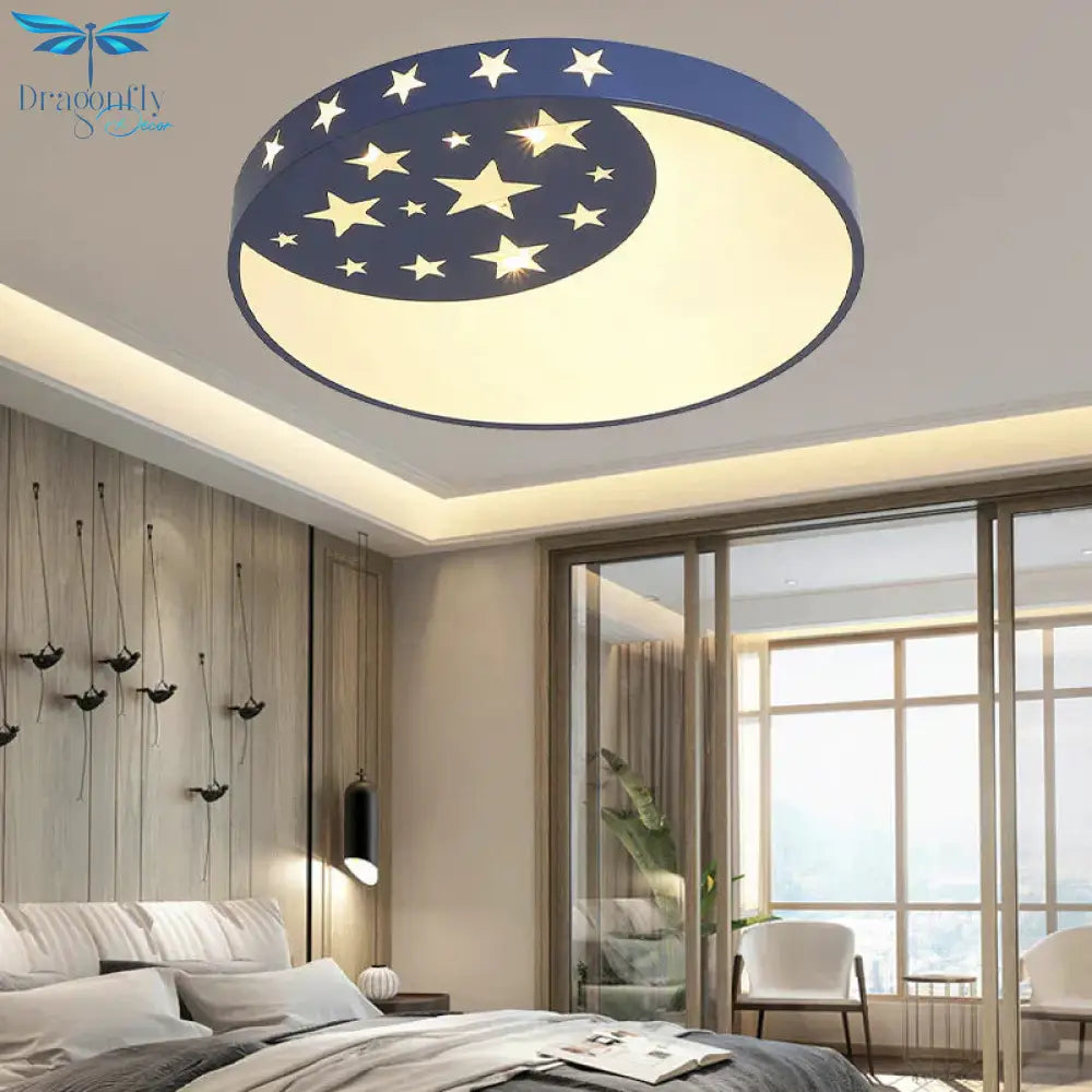 Creative Nordic Star Moon Bedroom Lamp Led Ceiling