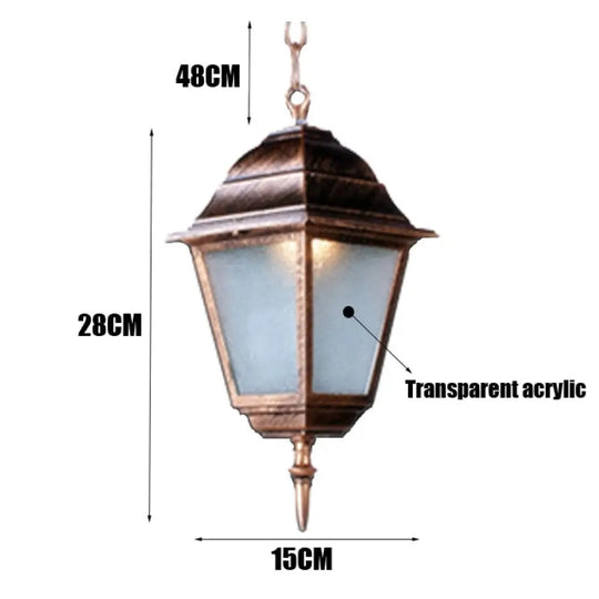 Creative Outdoor Europe Bronze Painted Pendant Lights For Balcony Parlor Lamps Style C - Bronze /