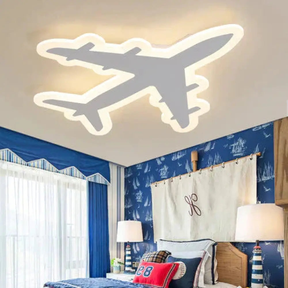 Creative Personality Airplane Room Lamps Boy Bedroom Cartoon Ceiling Lamp Warm Light / 50Cm