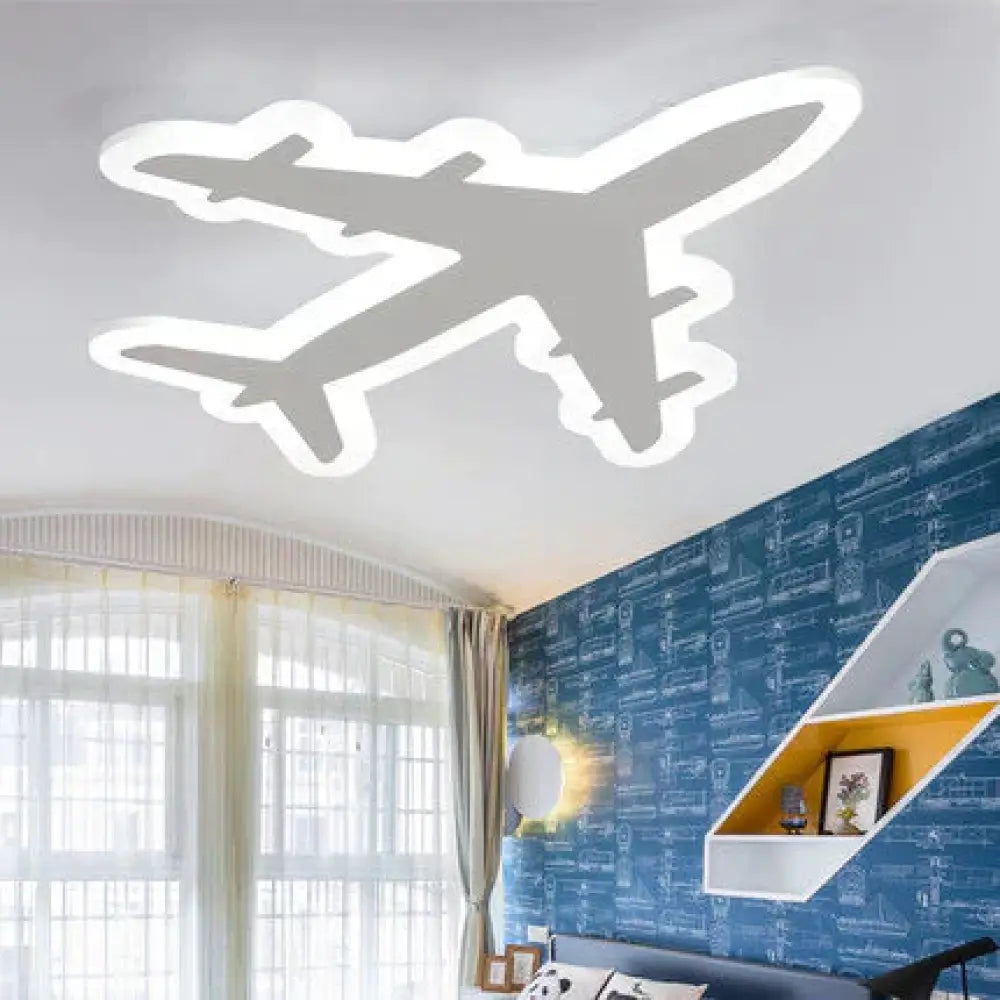 Creative Personality Airplane Room Lamps Boy Bedroom Cartoon Ceiling Lamp White Light / 50Cm