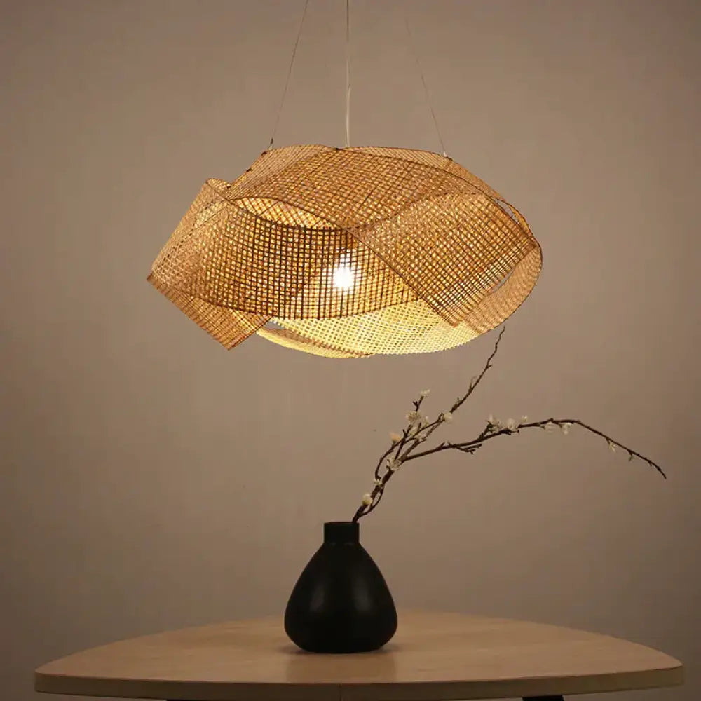 Creative Personality Chandelier Special - Shaped Craft Bamboo Woven Lamp Dia40*H30Cm / 12 W Pendant