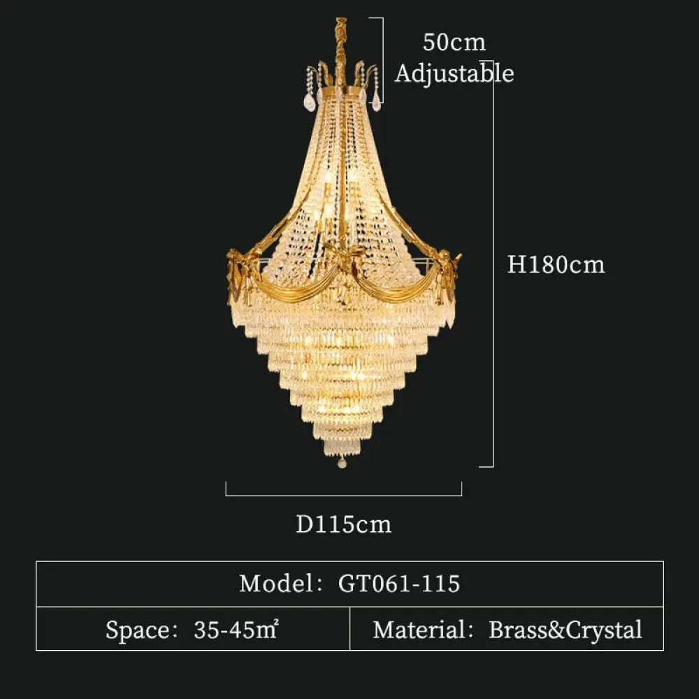 Crown Royale - Creative Personality Shape Crystal Chain Decorative Chandelier D115 H180Cm Chandelier
