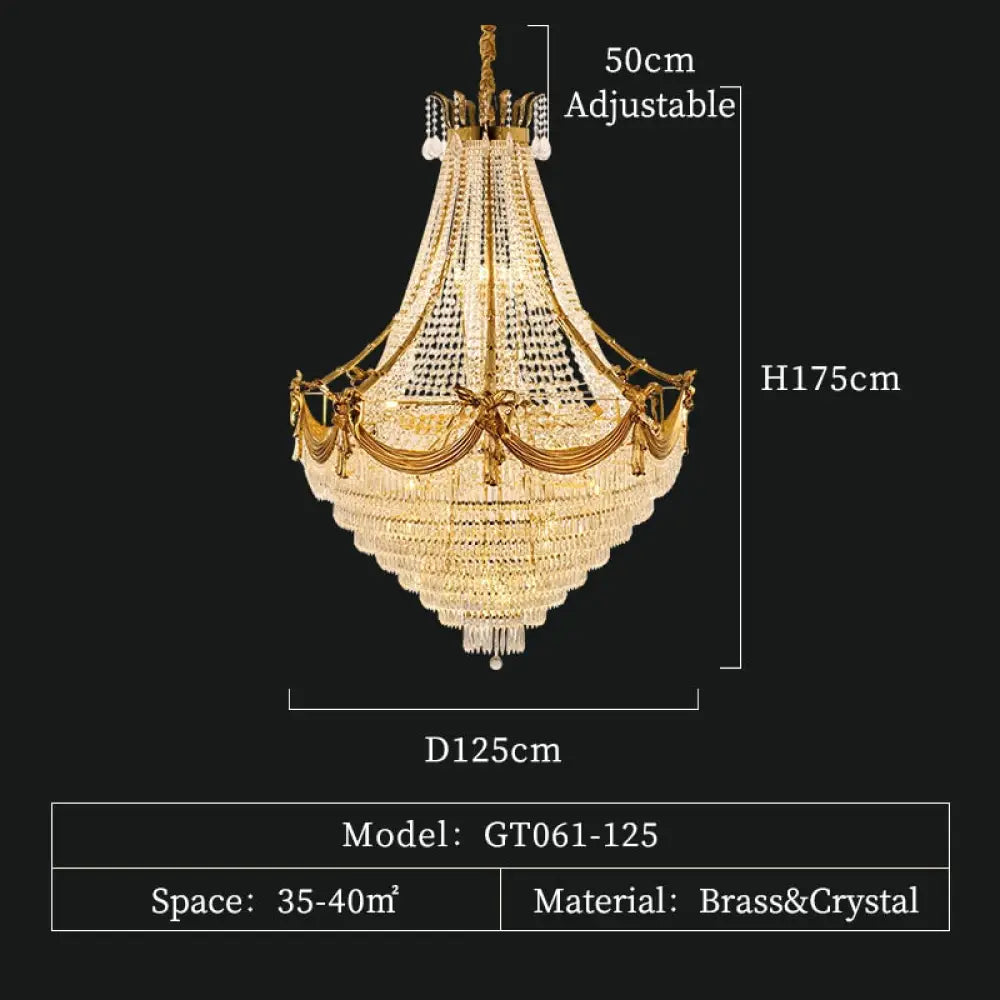 Crown Royale - Creative Personality Shape Crystal Chain Decorative Chandelier D125 H175Cm Chandelier