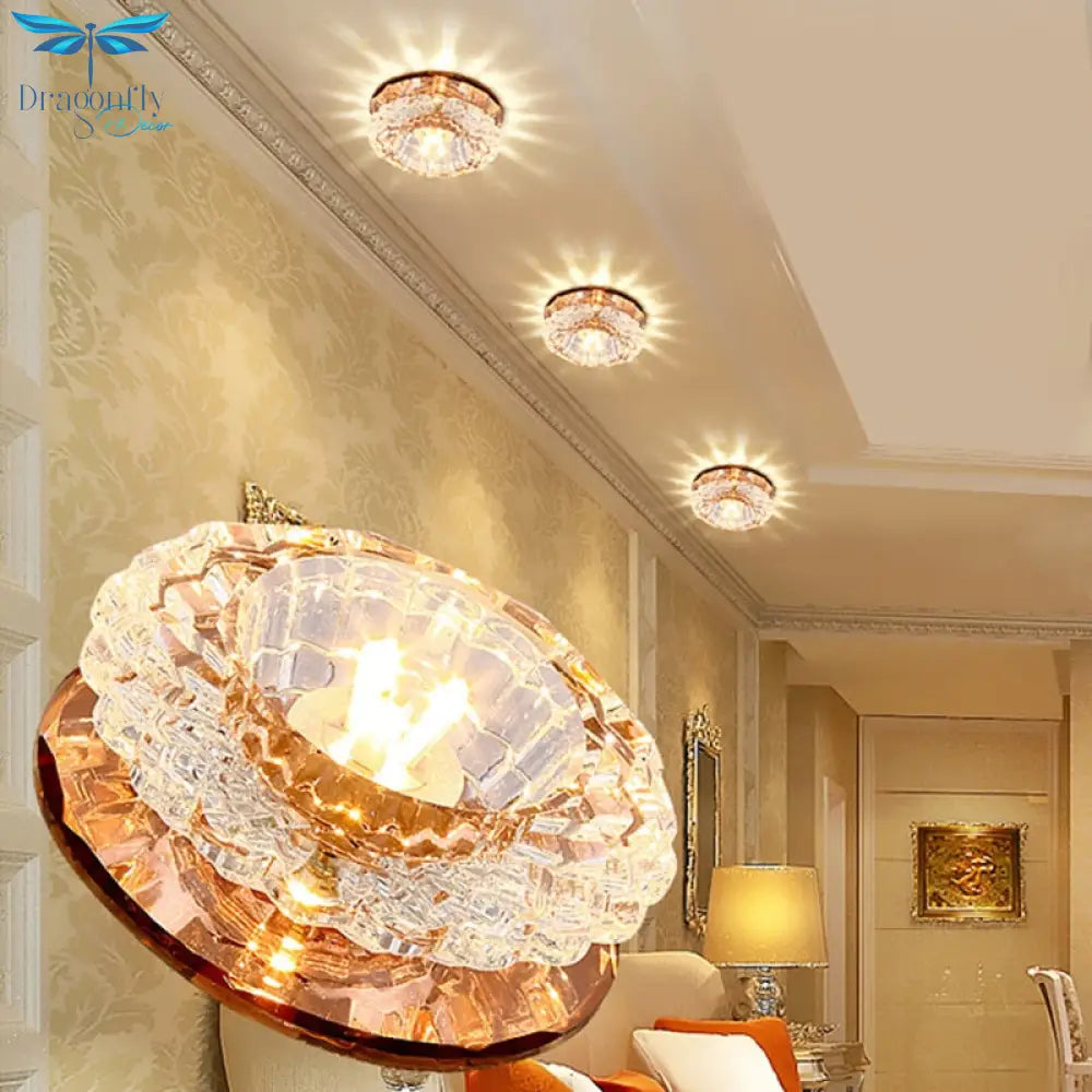Crystal Ceiling Light 3W Hall Lighting Ac90 - 260V Porch Lamp Led Pumpkin Aisle Corridor