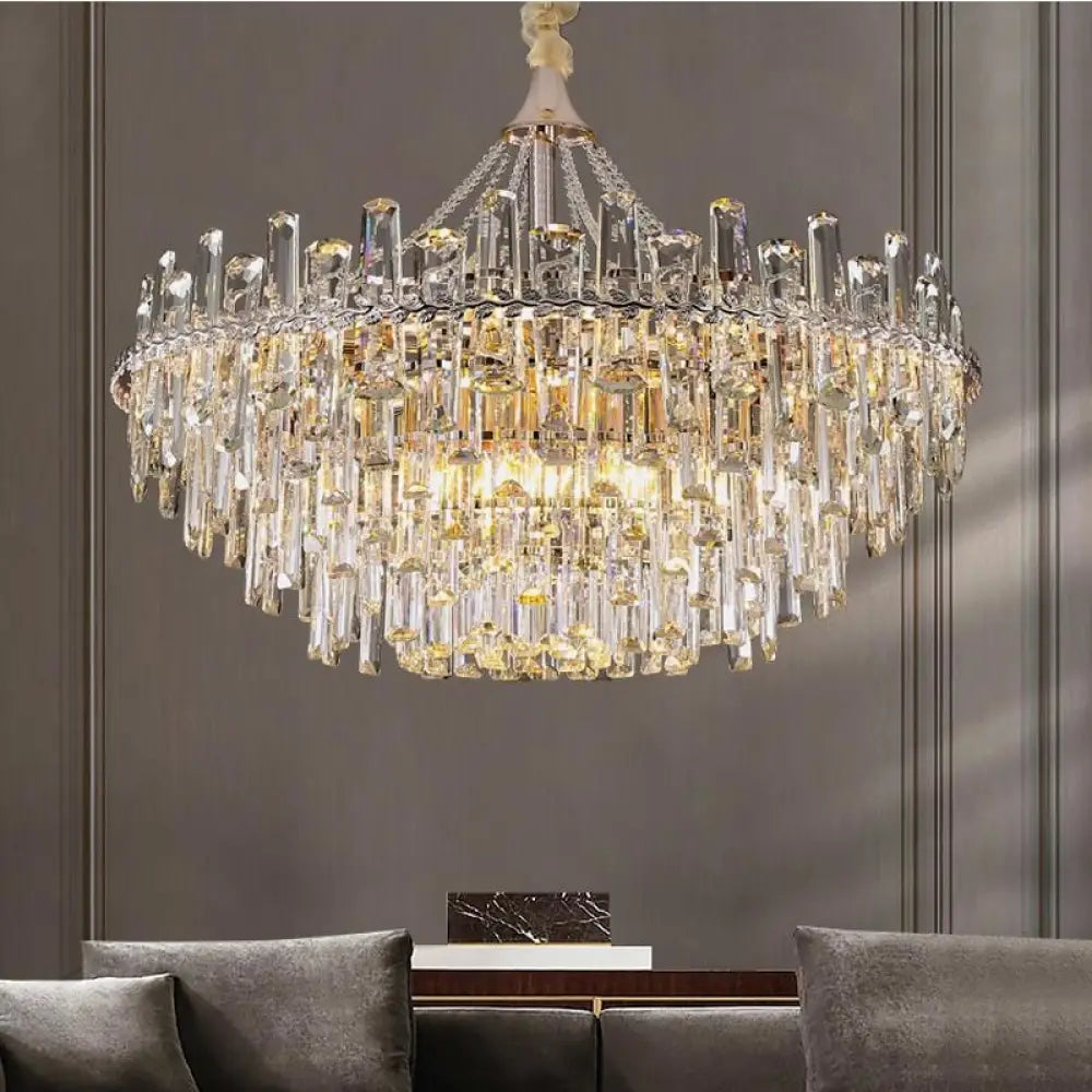 Crystal Chandelier Luxury Villa Living Room Lights New Design Of Modern Simple Island Decoration