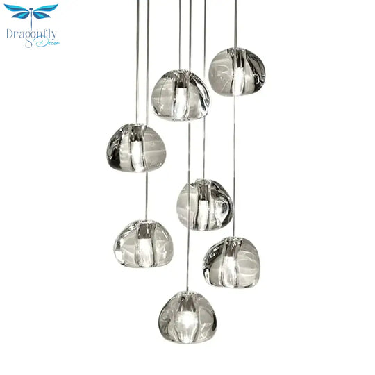 Crystal Chandeliers Lighting Loft Hanging Lamp Staircase Modern Luxury Long Wire Cristal Balls