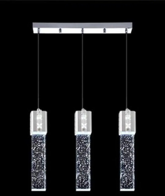 Crystal Pendant Light 3 Head Led Lights Bubble New Modern Column Pendant Lamp Pyramid Transparent