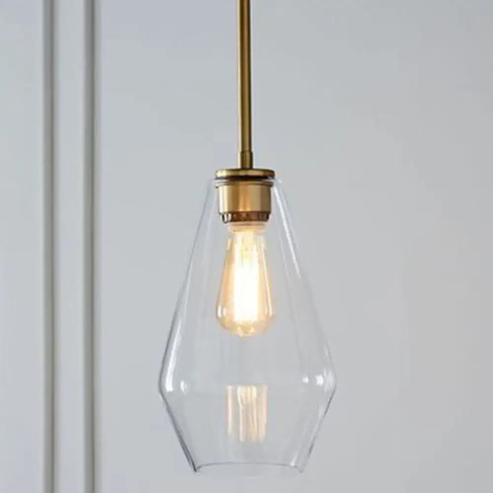 Cup - Shape Minimalist Pendant Lighting Fixture With Glass Shade Clear / 7’