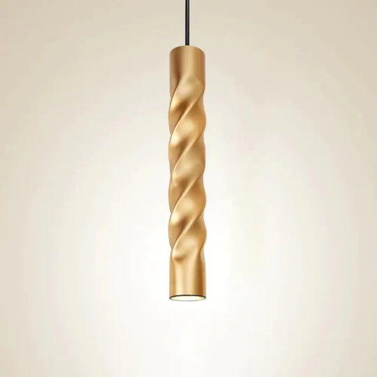 Cylinder Pipe Pendant Lights Kitchen Island Dining Room Bar Counter Gold Thread / 7W Dimmable 300Mm
