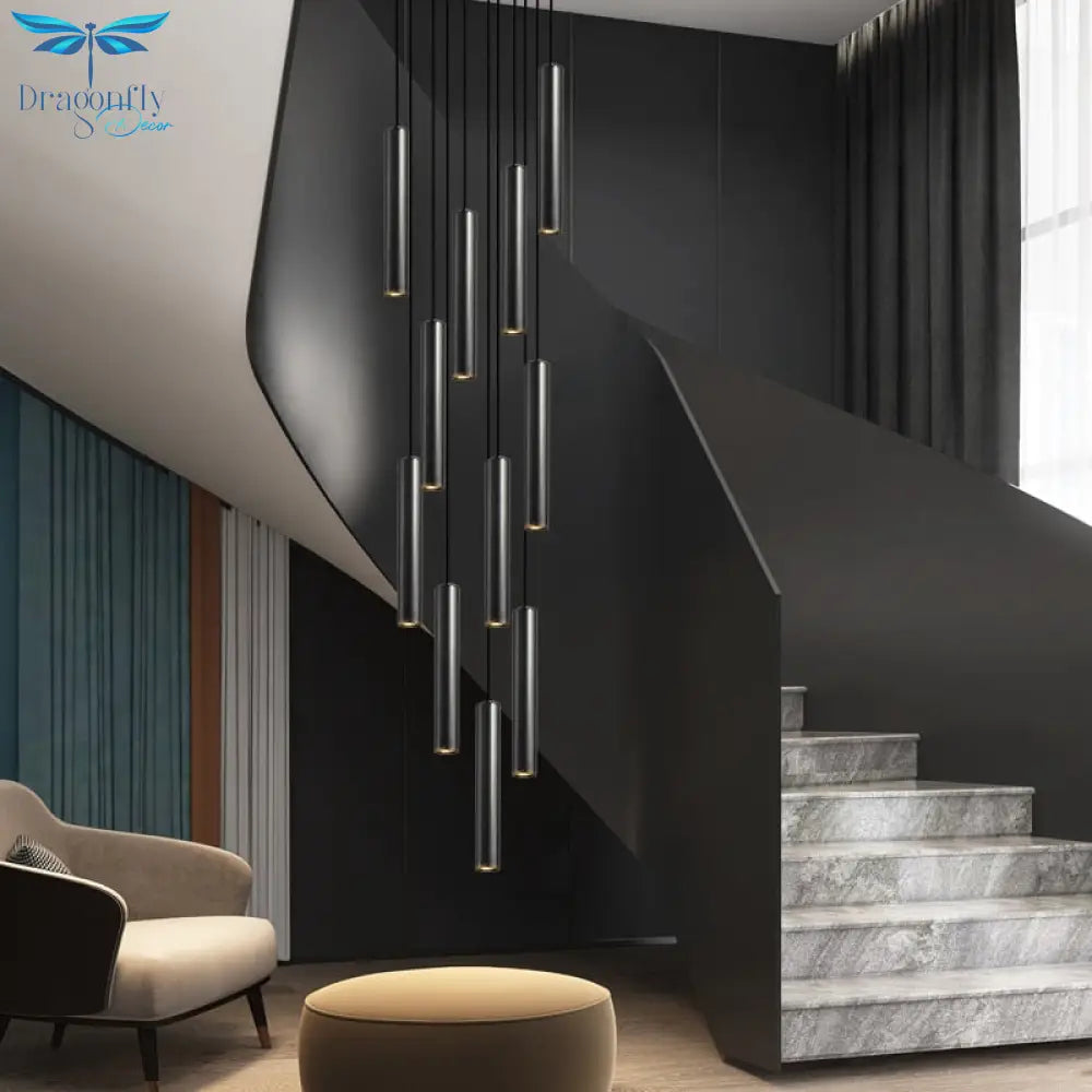 Cylindrical Long Pendant Lamp Nordic Modern Living Room Designer Loft Simple Kitchen Bedroom Bar