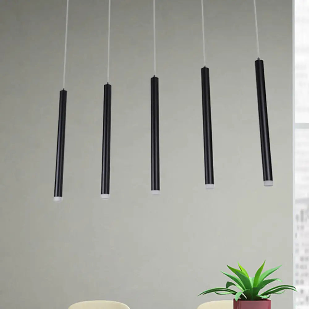 Daisy - Black Pipe Pendant Lighting Modern 5/16 Lights Metal Cluster / Warm Linear