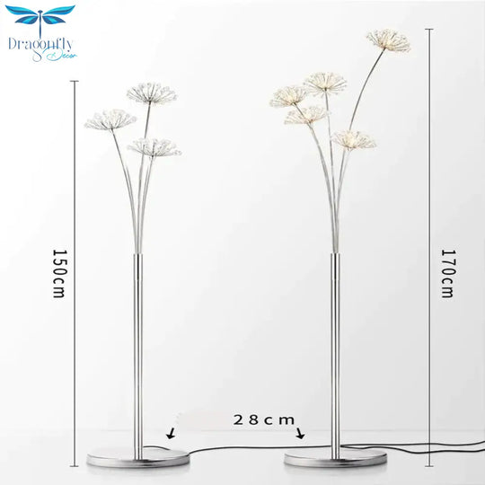 Dandelion Floor Lamp Ins Wind Minimalist Vertical Personality Living Room Bedroom Crystal