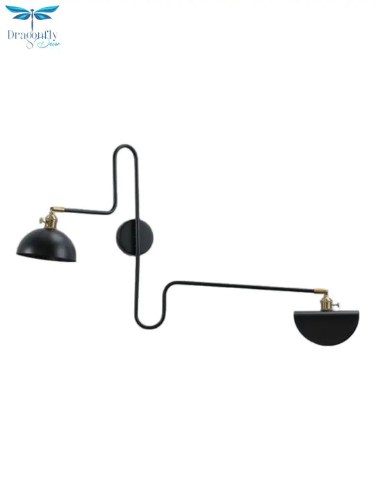 Designer Industrial Long Pole Wall Lamp With Switch Gold/Black Swing Arm Led Sconces Sofa