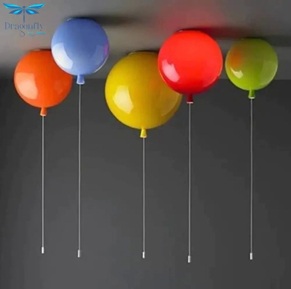 Dia 25Cm 6 Colors Balloon Acrylic Pendant Light Fixture Home Deco Bedroom Children Room E27 Energy