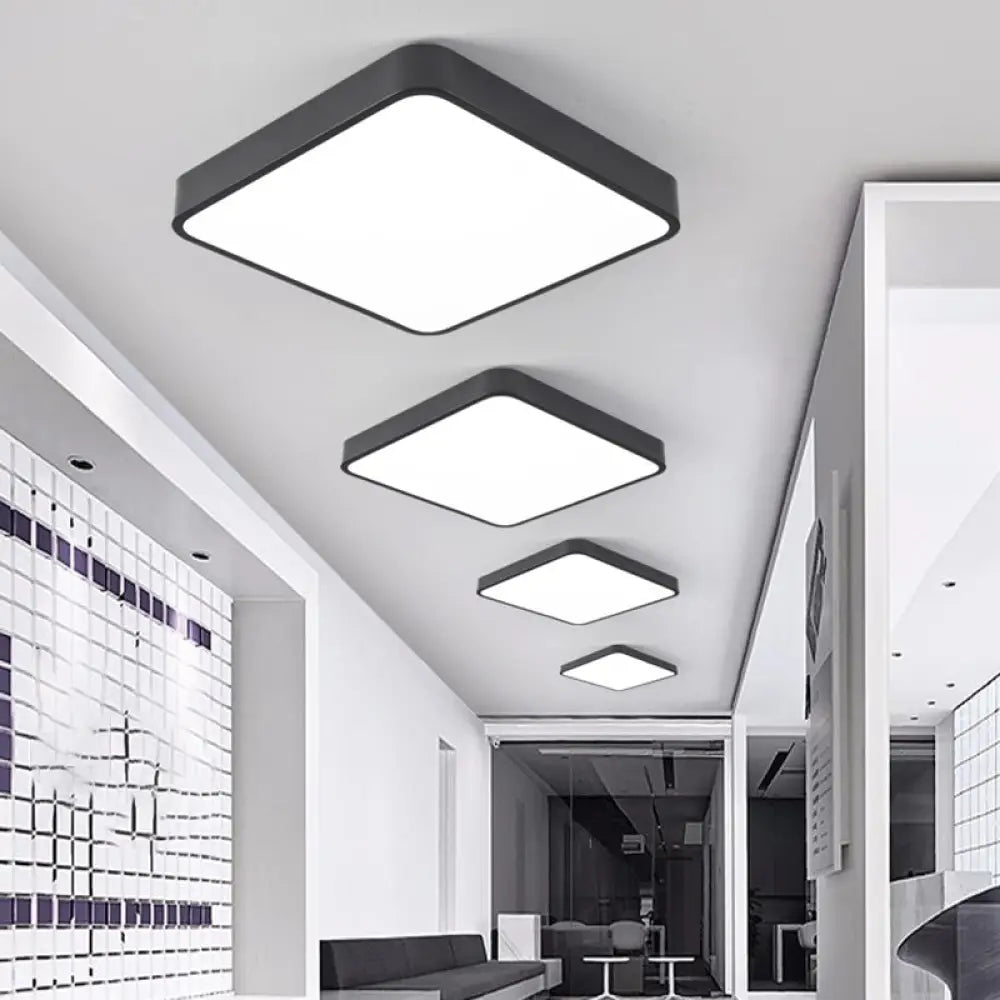 Discover Futuristic Illumination: Acrylic Flush Mount Led Fixture With Modern Geometric Design For