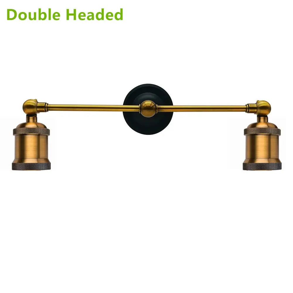 Double Head E27 Base Led Wall Light Decorative Lights Retro Classical Style Copper Lamp For Bedroom